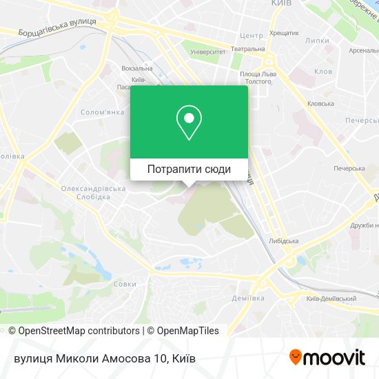 Карта вулиця Миколи Амосова 10