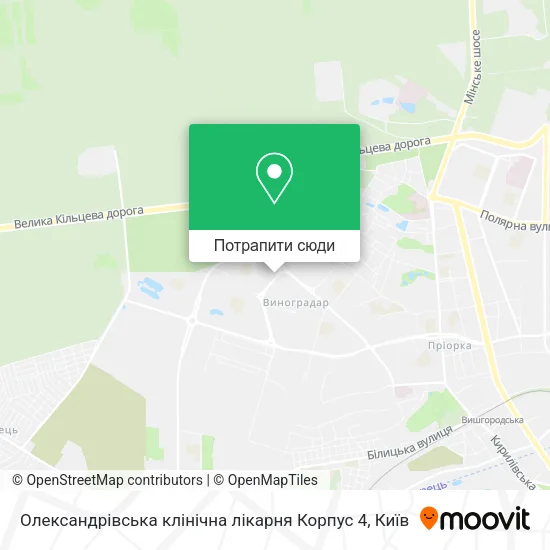Карта Олександрівська клінічна лікарня Корпус 4