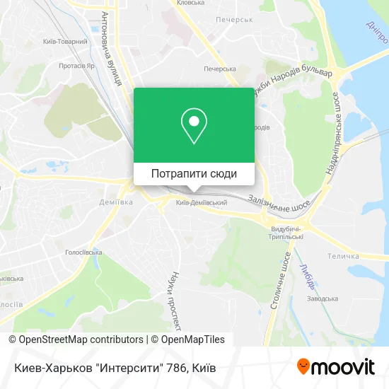 Карта Киев-Харьков "Интерсити" 786