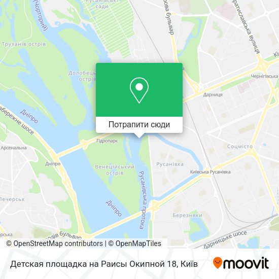Карта Детская площадка на Раисы Окипной 18