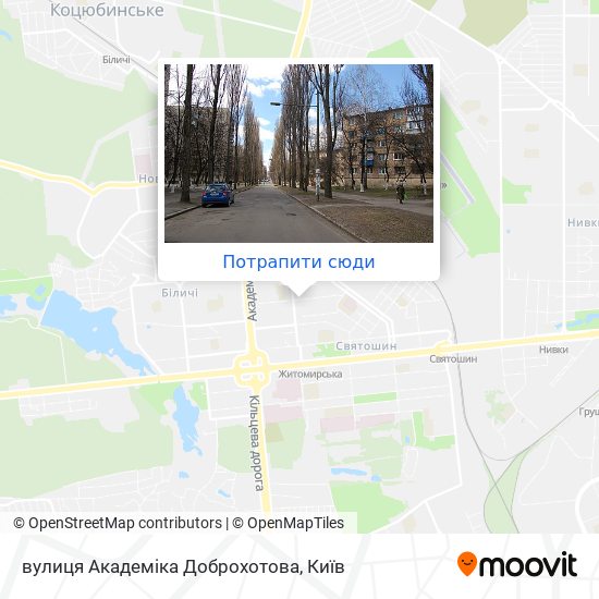 Карта вулиця Академіка Доброхотова