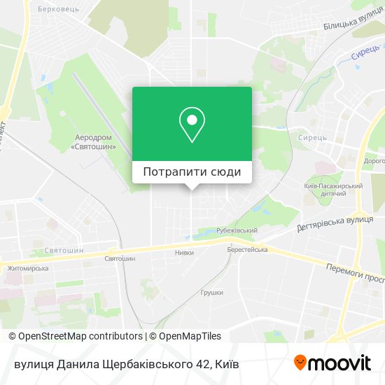 Карта вулиця Данила Щербаківського 42