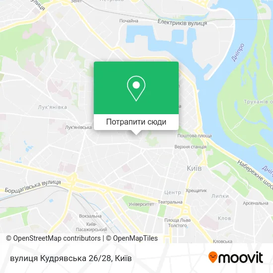 Карта вулиця Кудрявська 26/28