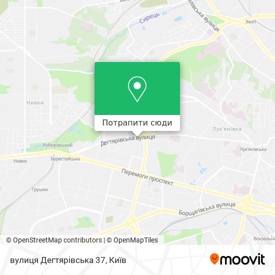 Карта вулиця Дегтярівська 37