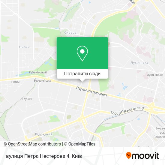 Карта вулиця Петра Нестерова 4