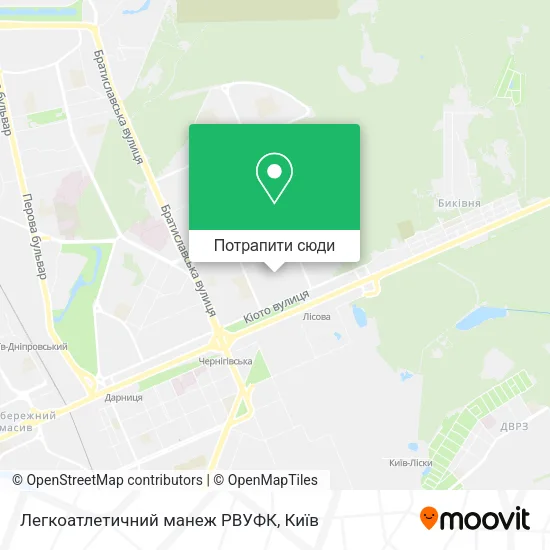 Карта Легкоатлетичний манеж РВУФК