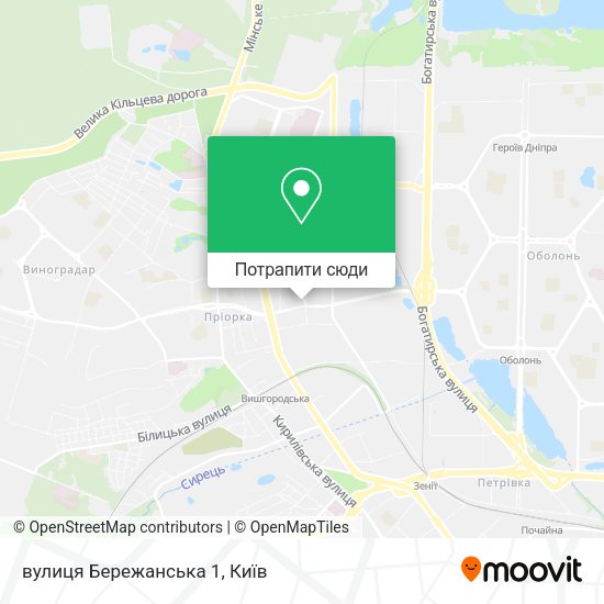 Карта вулиця Бережанська 1