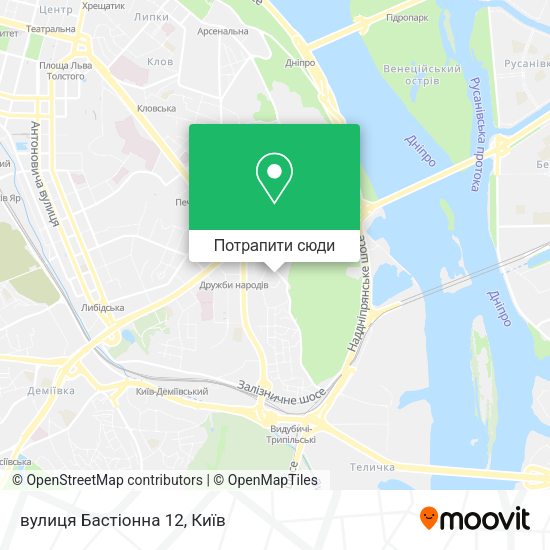 Карта вулиця Бастіонна 12