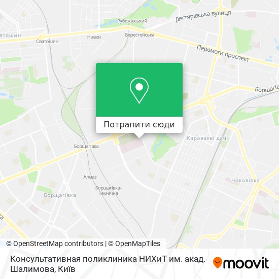 Карта Консультативная поликлиника НИХиТ им. акад. Шалимова