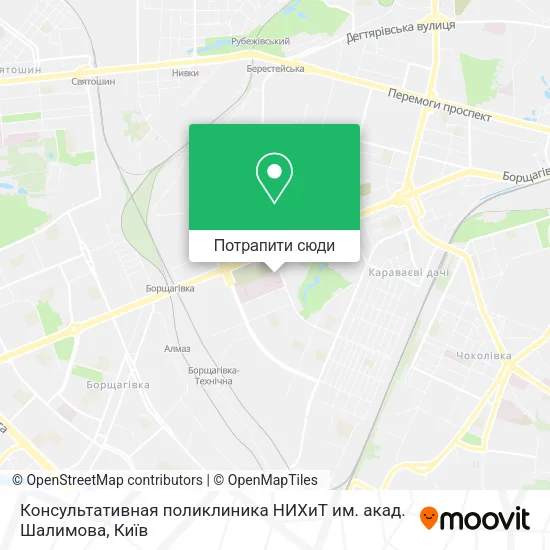 Карта Консультативная поликлиника НИХиТ им. акад. Шалимова
