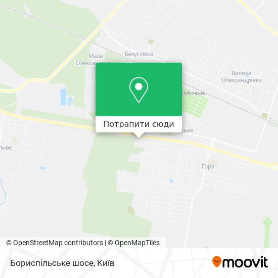 Карта Бориспільське шосе