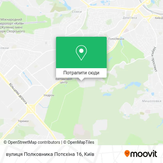 Карта вулиця Полковника Потєхіна 16