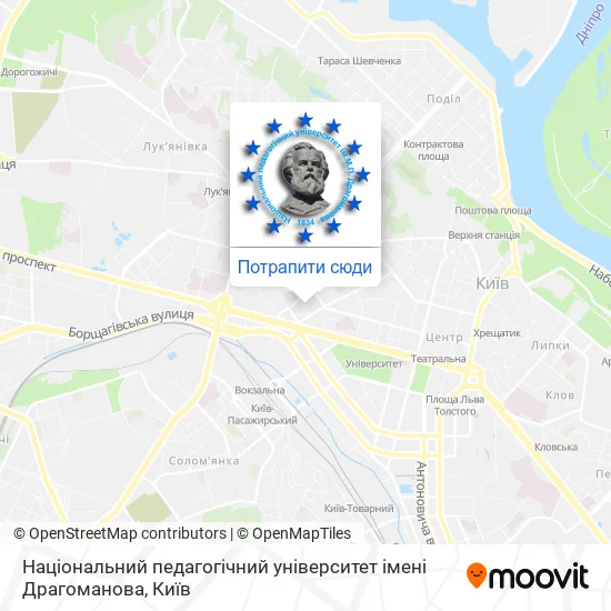 Карта Національний педагогічний університет імені Драгоманова