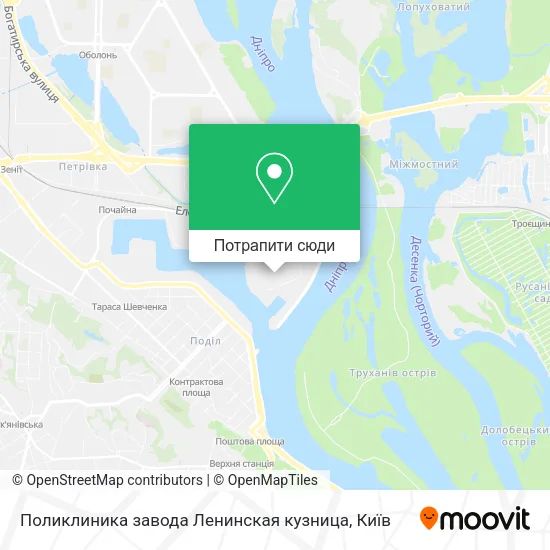 Карта Поликлиника завода Ленинская кузница