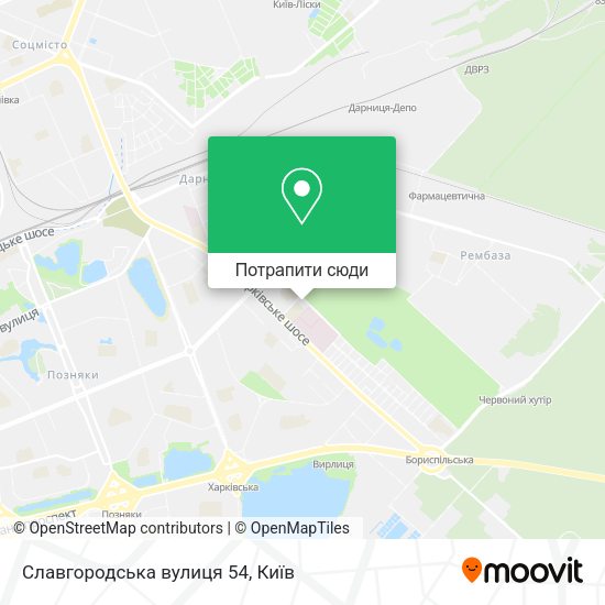 Карта Славгородська вулиця 54