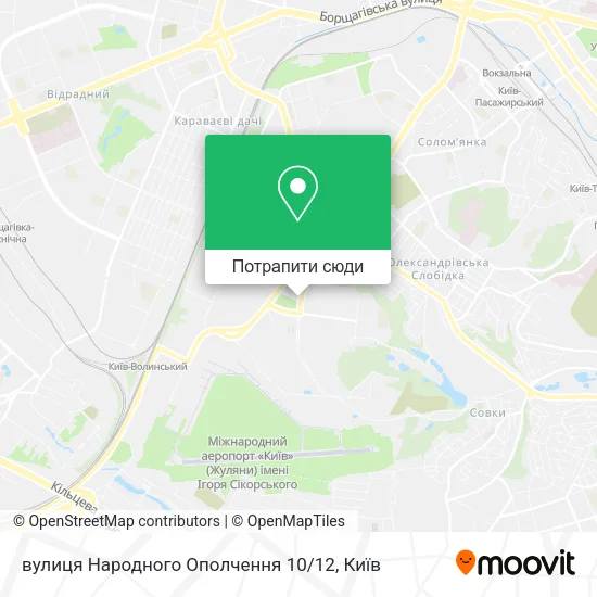 Карта вулиця Народного Ополчення 10 / 12