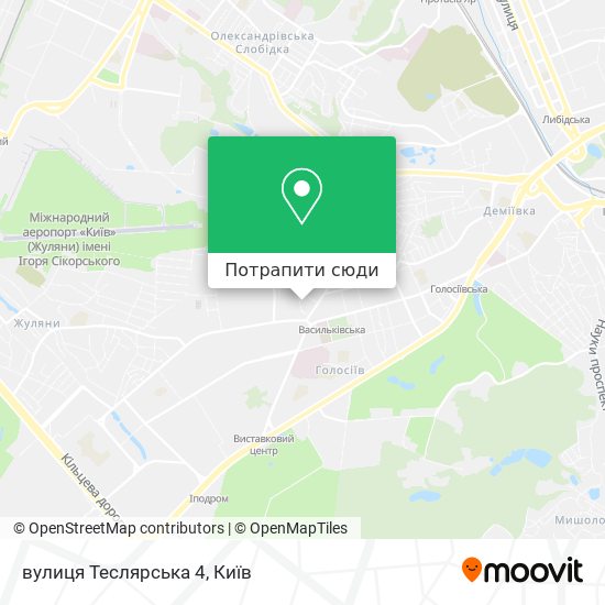 Карта вулиця Теслярська 4
