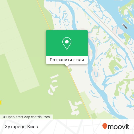 Карта Хуторець, Столичне шосе Обухівський район