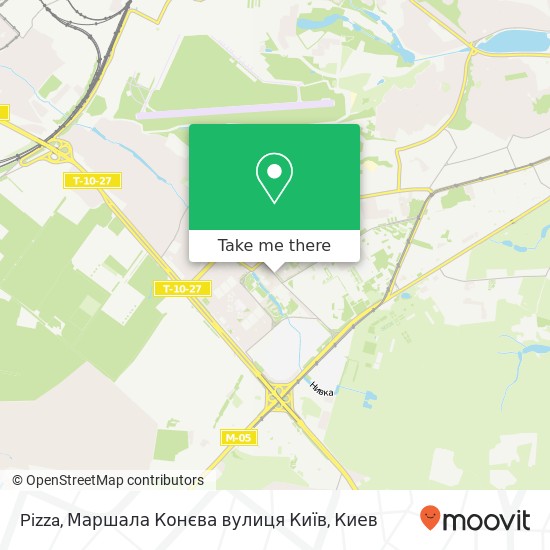 Карта Pizza, Маршала Конєва вулиця Київ