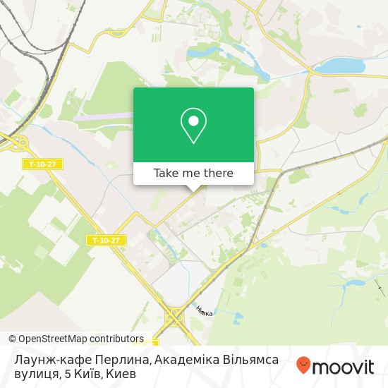 Карта Лаунж-кафе Перлина, Академіка Вільямса вулиця, 5 Київ