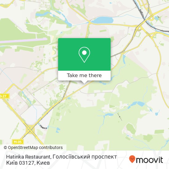 Карта Hatinka Restaurant, Голосіївський проспект Київ 03127