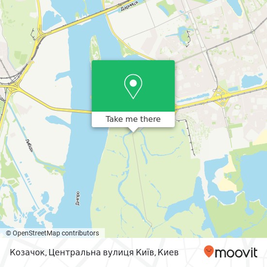 Карта Козачок, Центральна вулиця Київ