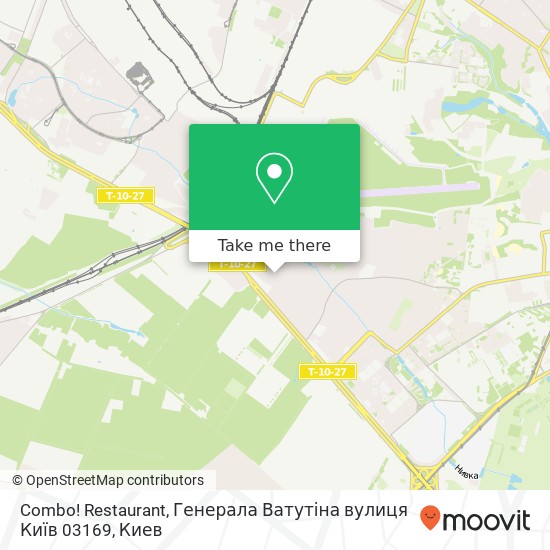 Карта Combo! Restaurant, Генерала Ватутіна вулиця Київ 03169
