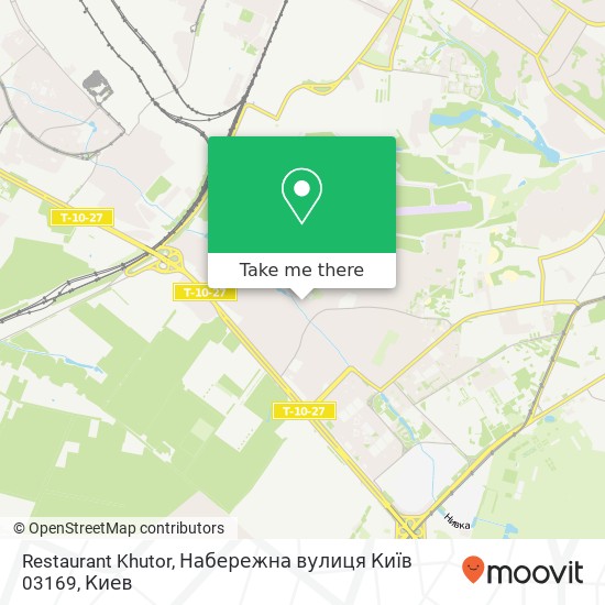 Карта Restaurant Khutor, Набережна вулиця Київ 03169