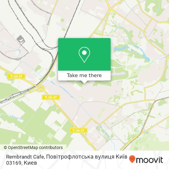 Карта Rembrandt Cafe, Повітрофлотська вулиця Київ 03169