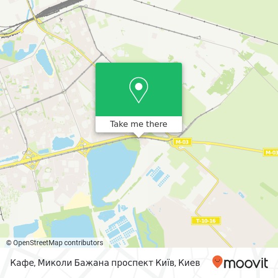 Карта Кафе, Миколи Бажана проспект Київ