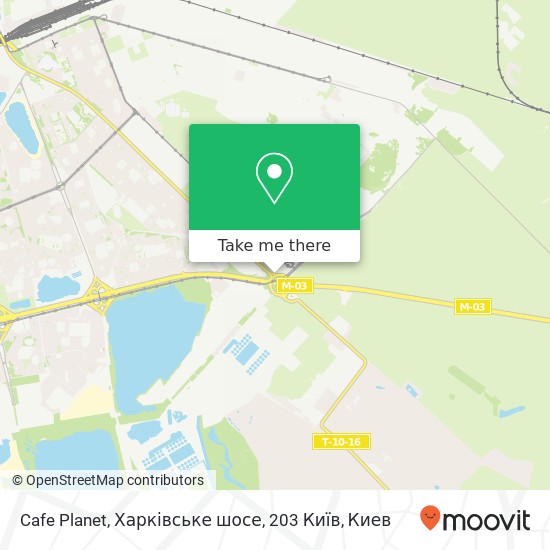 Карта Cafe Planet, Харківське шосе, 203 Київ