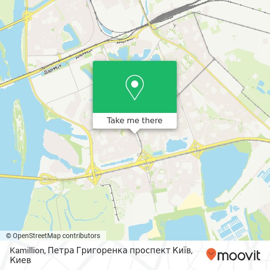 Карта Kamillion, Петра Григоренка проспект Київ