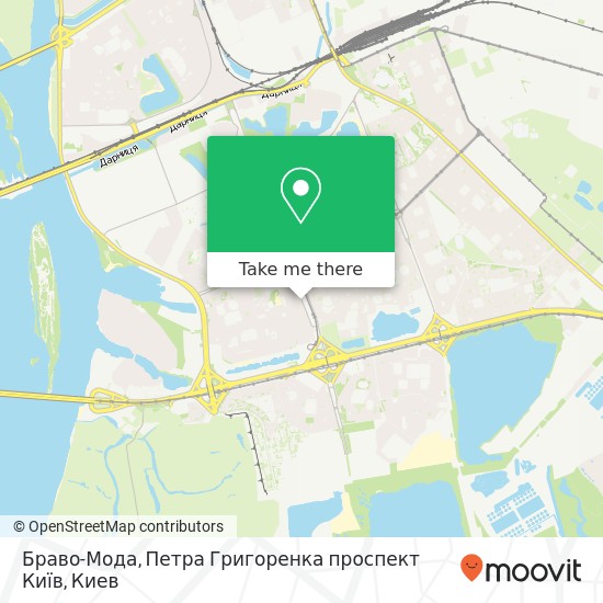 Карта Браво-Мода, Петра Григоренка проспект Київ