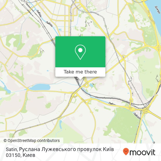 Карта Satin, Руслана Лужевського провулок Київ 03150