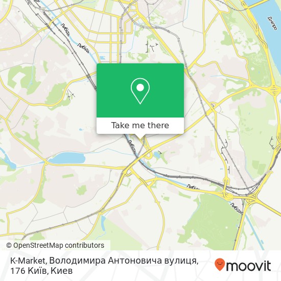 Карта K-Market, Володимира Антоновича вулиця, 176 Київ