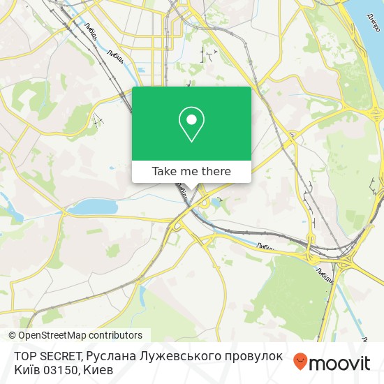 Карта TOP SECRET, Руслана Лужевського провулок Київ 03150