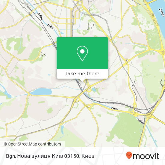 Карта Bgn, Нова вулиця Київ 03150