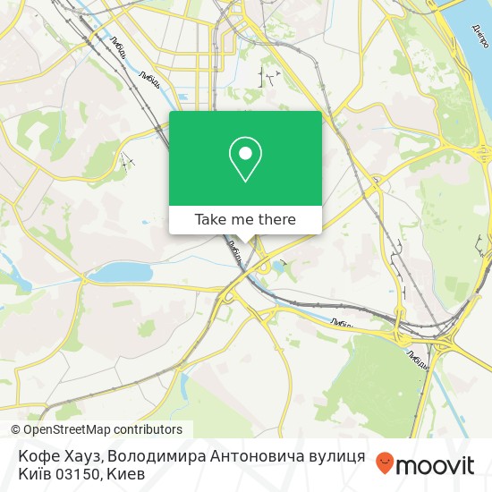 Карта Кофе Хауз, Володимира Антоновича вулиця Київ 03150