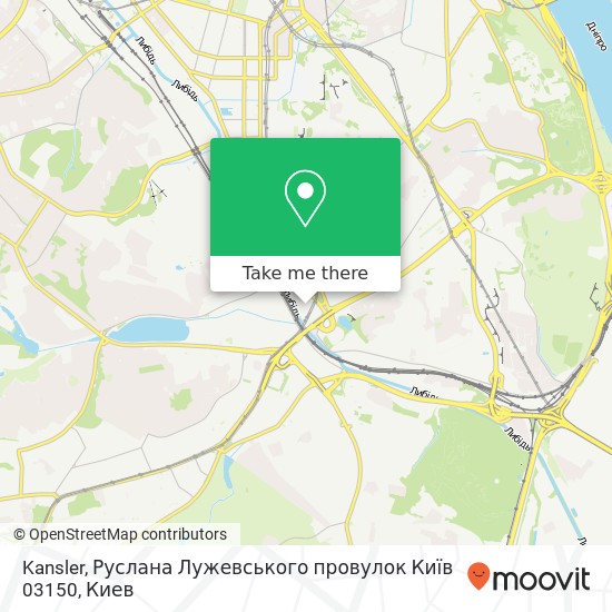 Карта Kansler, Руслана Лужевського провулок Київ 03150