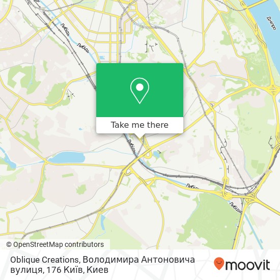 Карта Oblique Creations, Володимира Антоновича вулиця, 176 Київ