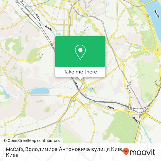 Карта McCafe, Володимира Антоновича вулиця Київ