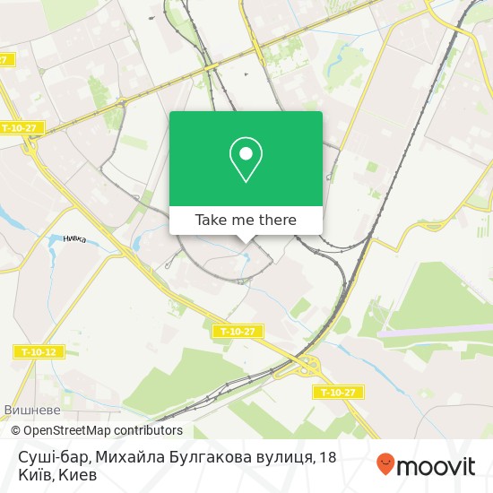 Карта Суші-бар, Михайла Булгакова вулиця, 18 Київ