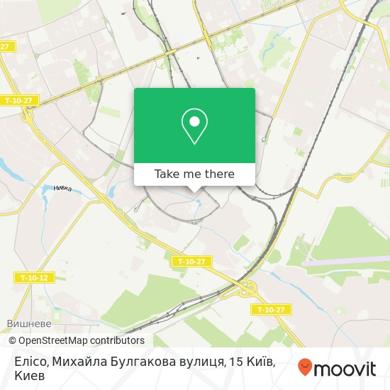 Карта Елісо, Михайла Булгакова вулиця, 15 Київ