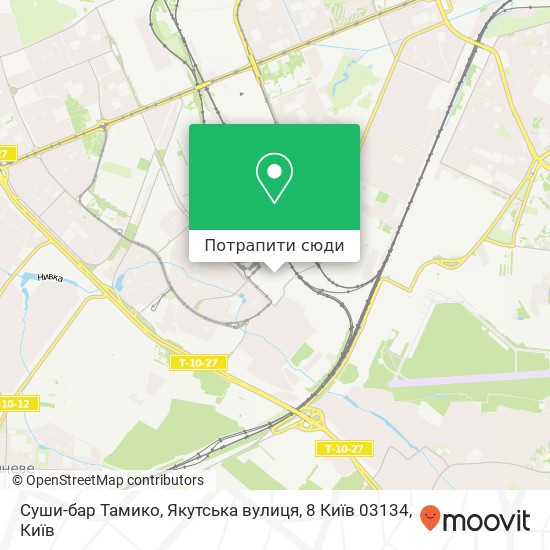 Карта Суши-бар Тамико, Якутська вулиця, 8 Київ 03134