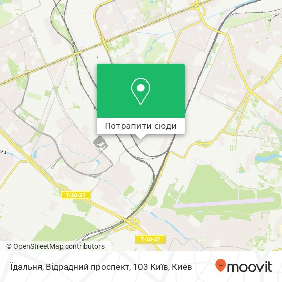 Карта Їдальня, Відрадний проспект, 103 Київ