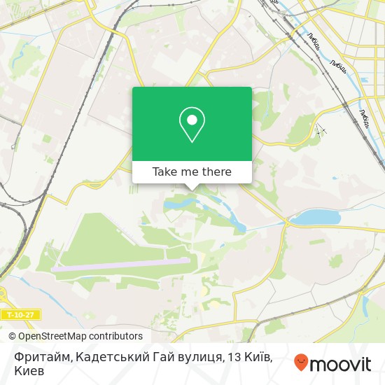 Карта Фритайм, Кадетський Гай вулиця, 13 Київ
