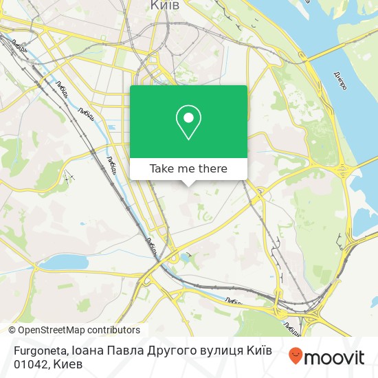 Карта Furgoneta, Іоана Павла Другого вулиця Київ 01042