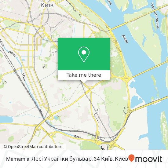 Карта Mamamia, Лесі Українки бульвар, 34 Київ