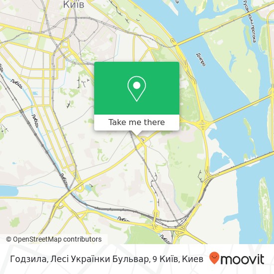Карта Годзила, Лесі Українки Бульвар, 9 Київ