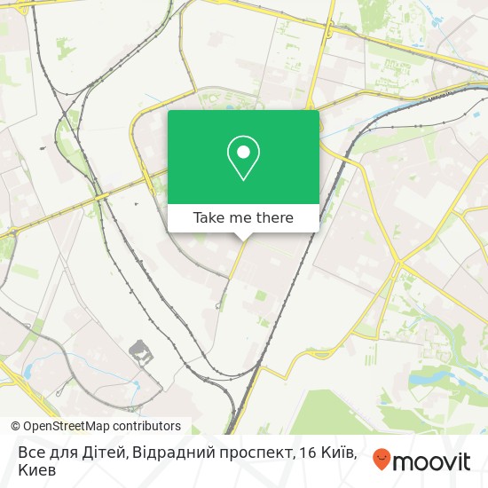 Карта Все для Дітей, Відрадний проспект, 16 Київ